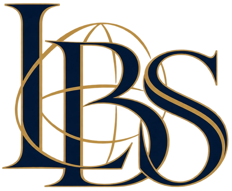 LBS globe monogram